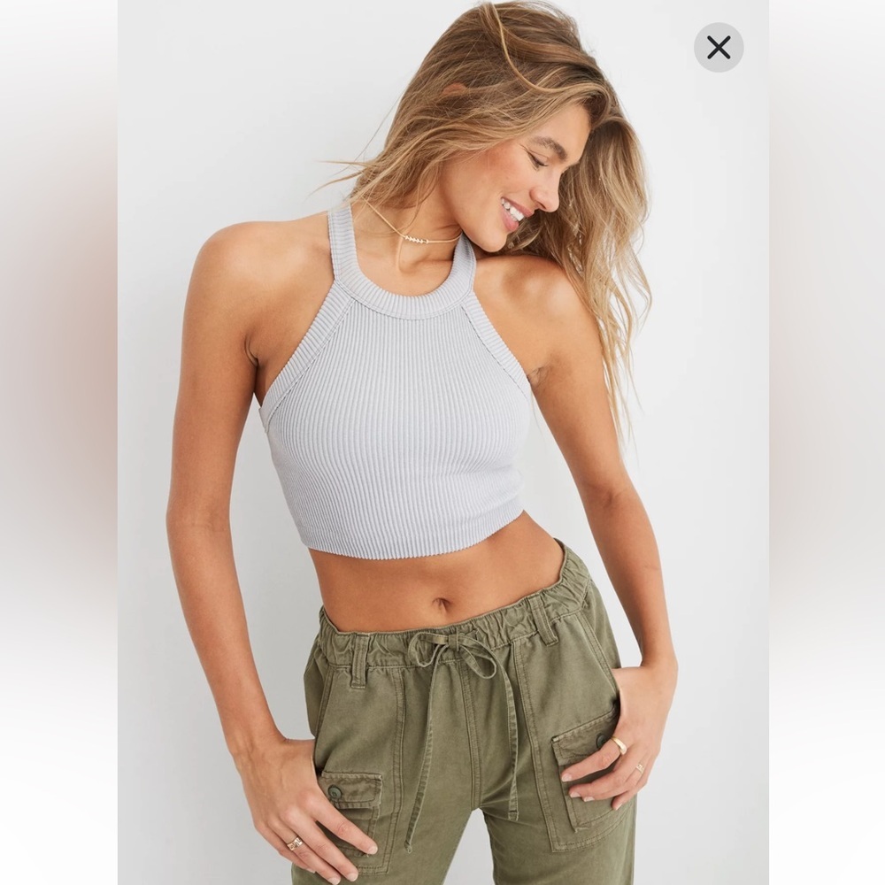NWT Superchill Seamless High Neck Bra Top - Grey M